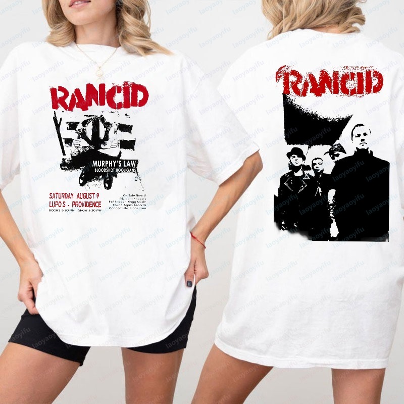 Women'S Fashion Edgy - Rancid dubbelzijdig bedrukt T-shirt Rebellious Punk