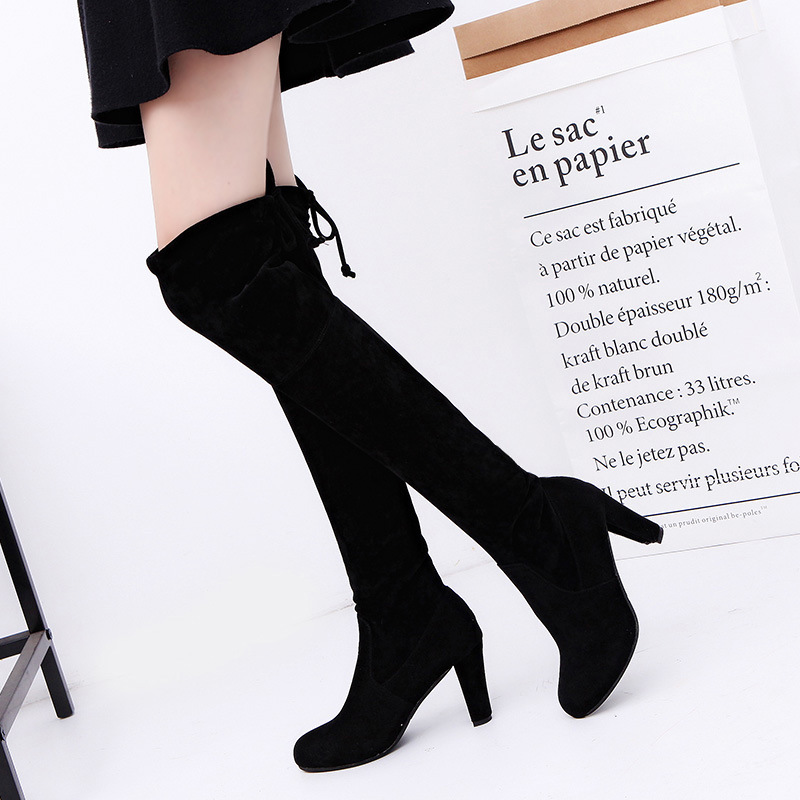Women'S Fashion Socks - Dameslaarzen Stretchstof Over de knie Laarzen