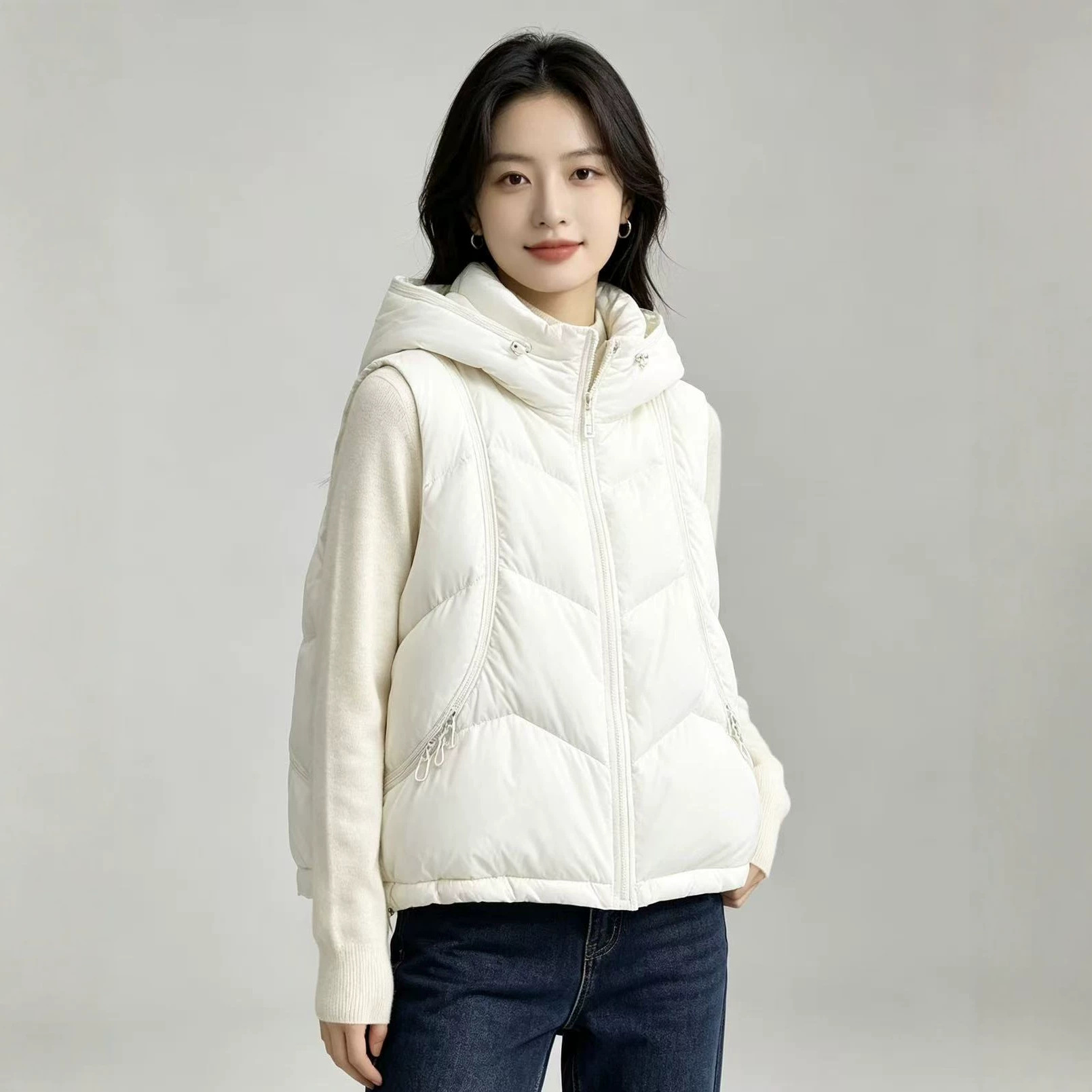 Puffer Vest Fashion Women - Herfst Winter Dames Dons Katoenen Vest