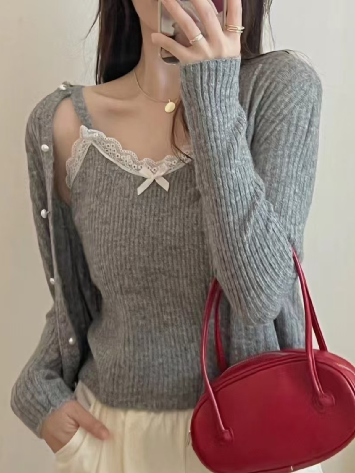 Longline Cardigan Knit - Zoete Knoop Gebreide Cardigan Damesmode Slim