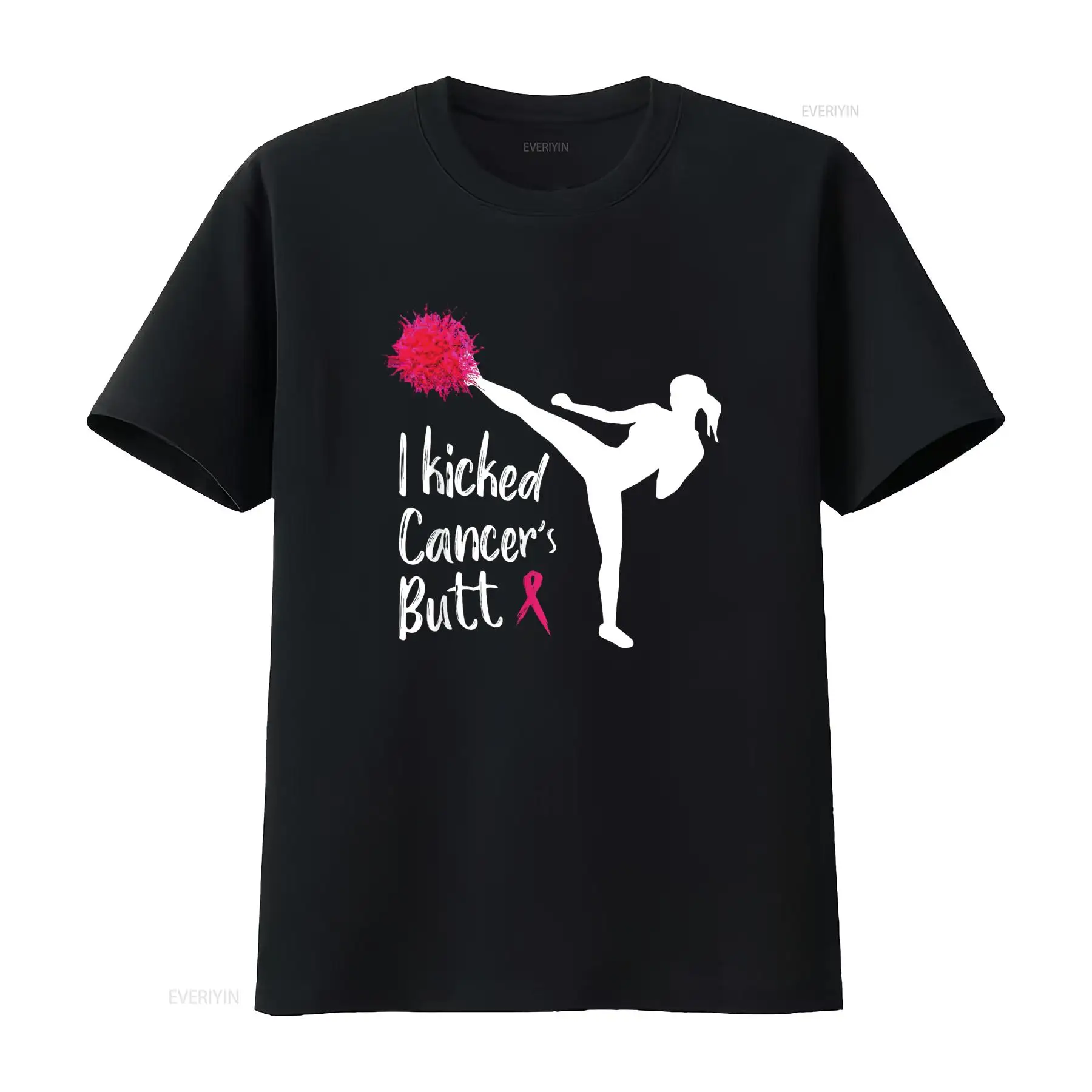 Women'S Fashion Graphic Tees - Ik schopte kanker kont grappige T-shirt