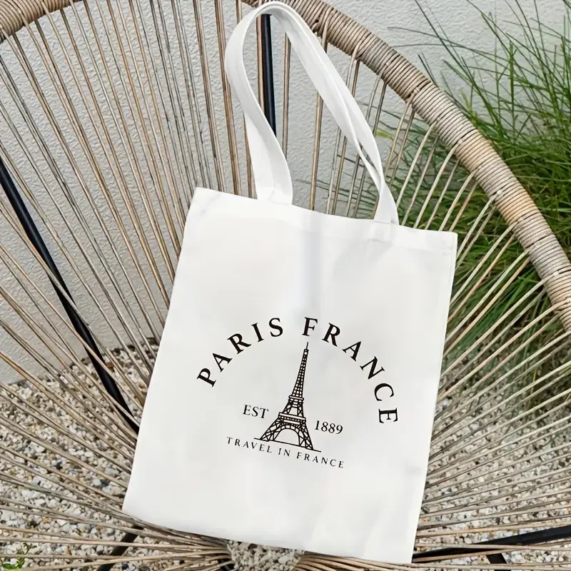 Women'S Fashion Paris - Reistotebag voor dames met Eiffeltoren-print, schoudertas,
