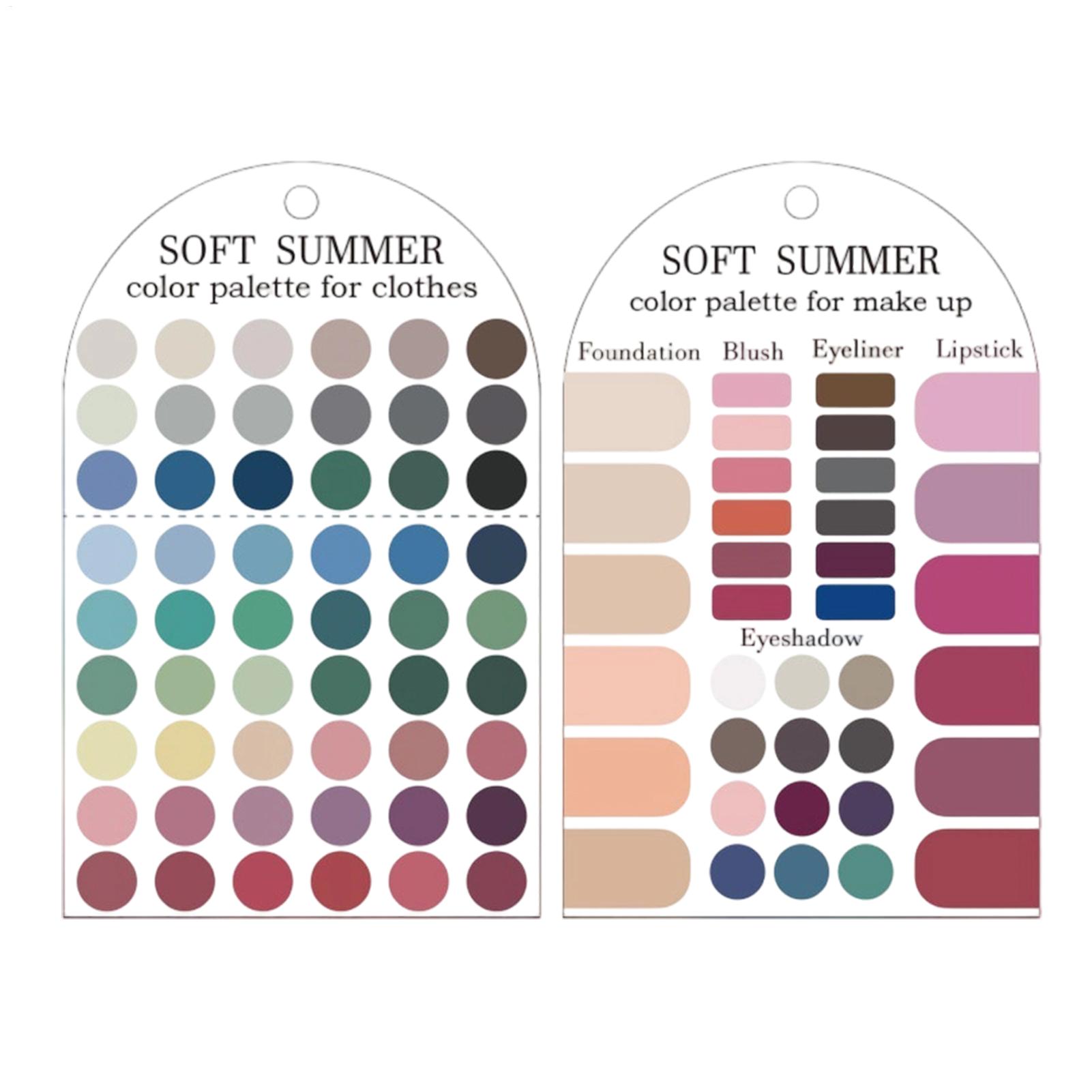 Women'S Fashion Guide - Zacht Zomerkleurenpaletkaart 2 Stuks Acryl Seizoenspalet