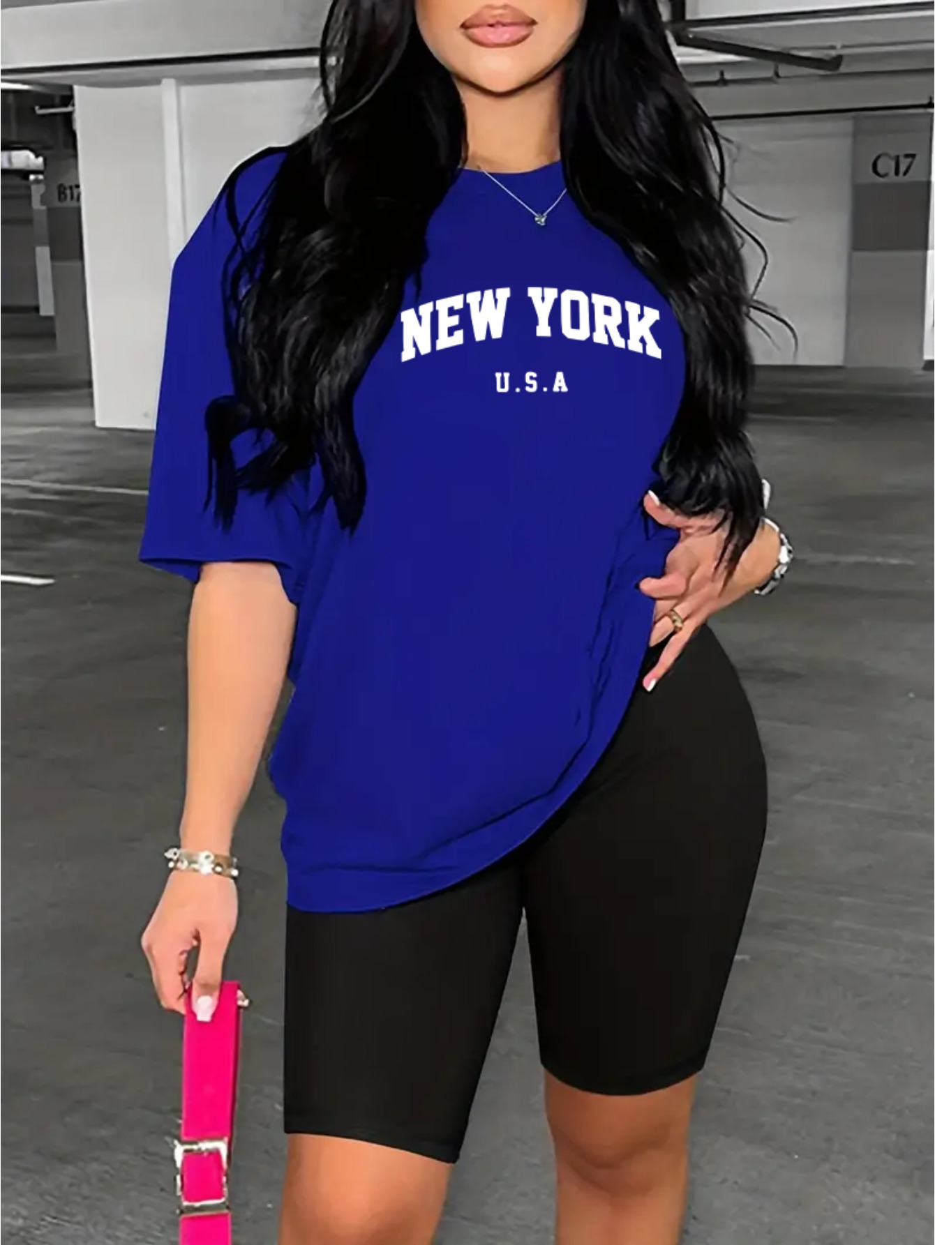 Women'S Fashion York - New York Usa Print Tshirt Set