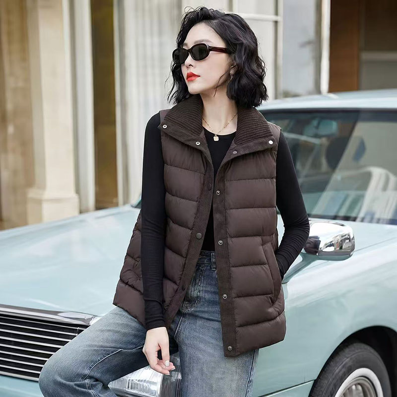 Puffer Vest Fashion Women - Nieuwe losvallende damesjas met omslagkraag, mouwloos