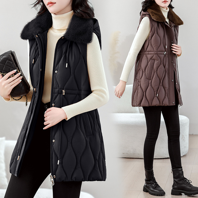 Dames Middellang Puffer Vest H - Puffer Vest Fashion Women recensie en prijs