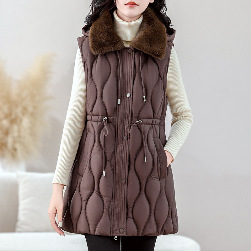 Dames Middellang Puffer Vest H - Puffer Vest Fashion Women recensie en prijs