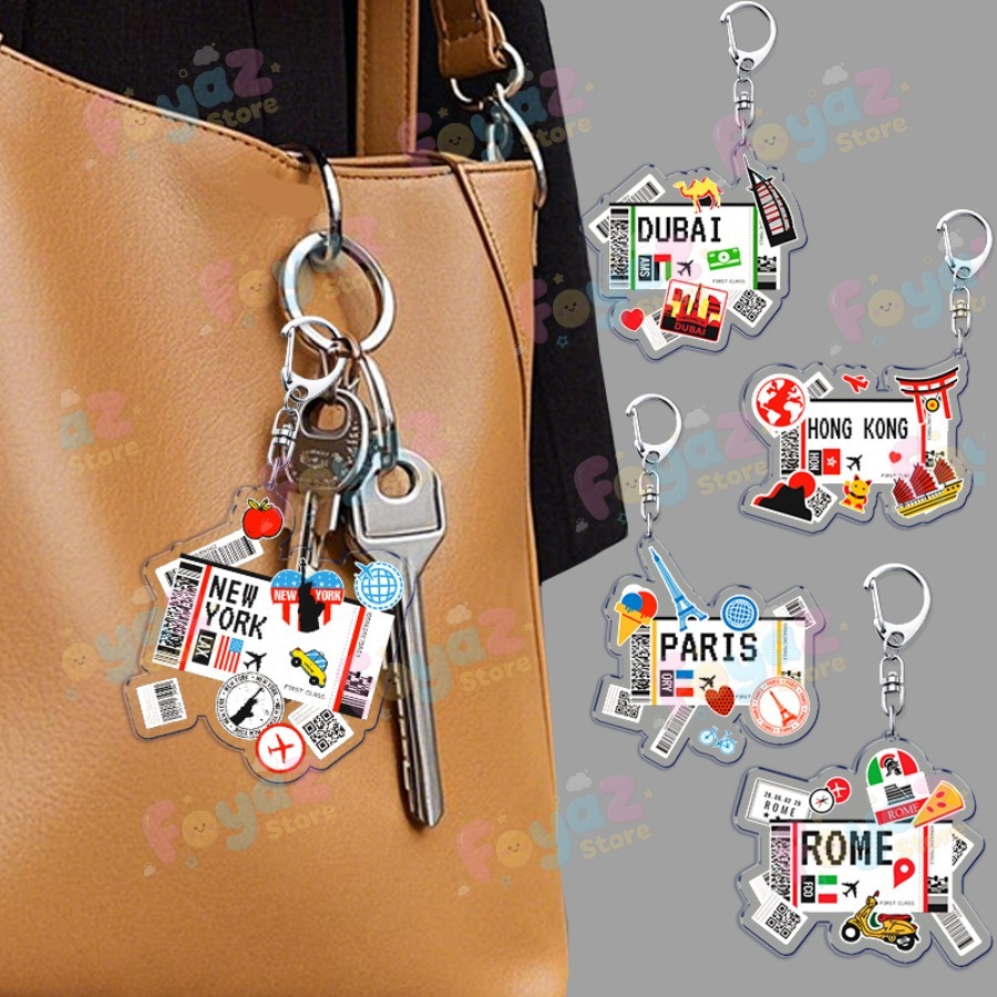 Retro Reizen Vliegtuig Sleutel - Women'S Fashion York recensie en prijs