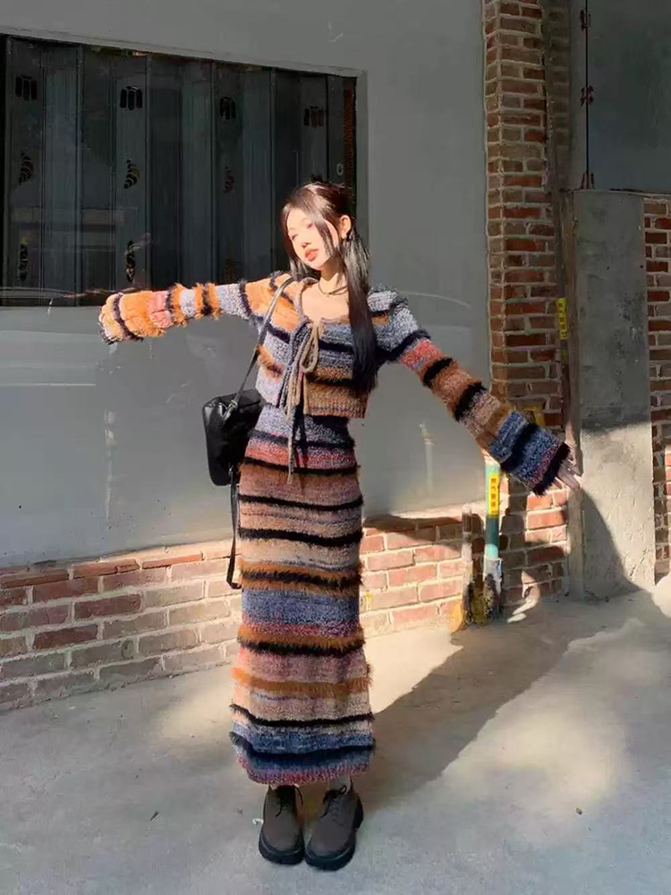 Vintage Gestreept Gebreid Vest - Longline Cardigan Knit recensie en prijs