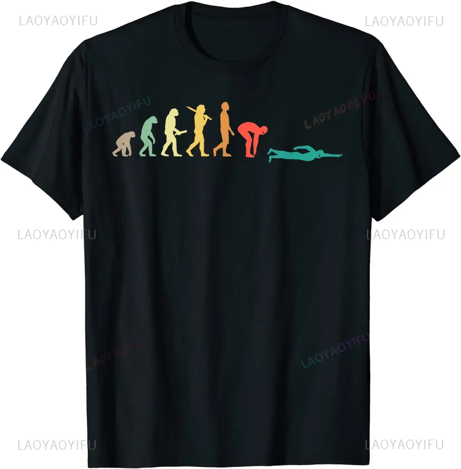 Retro Grafisch Zwemmen Evoluti - Women'S Fashion Graphic Tees recensie en prijs