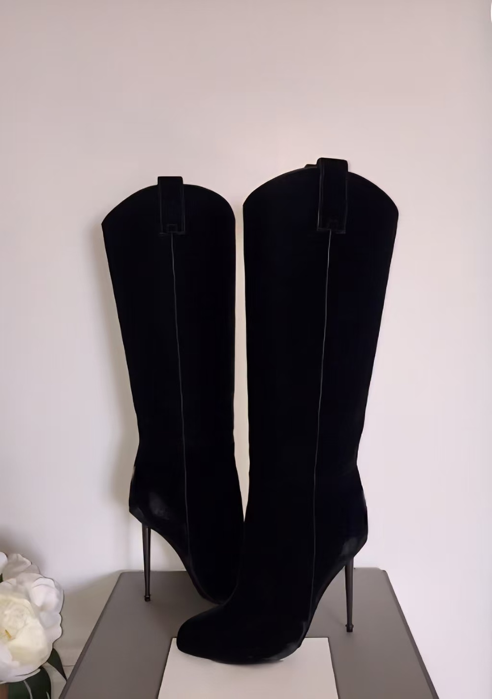 Mode Dames Zwart fluwelen knie - Women'S Fashion Edgy recensie en prijs